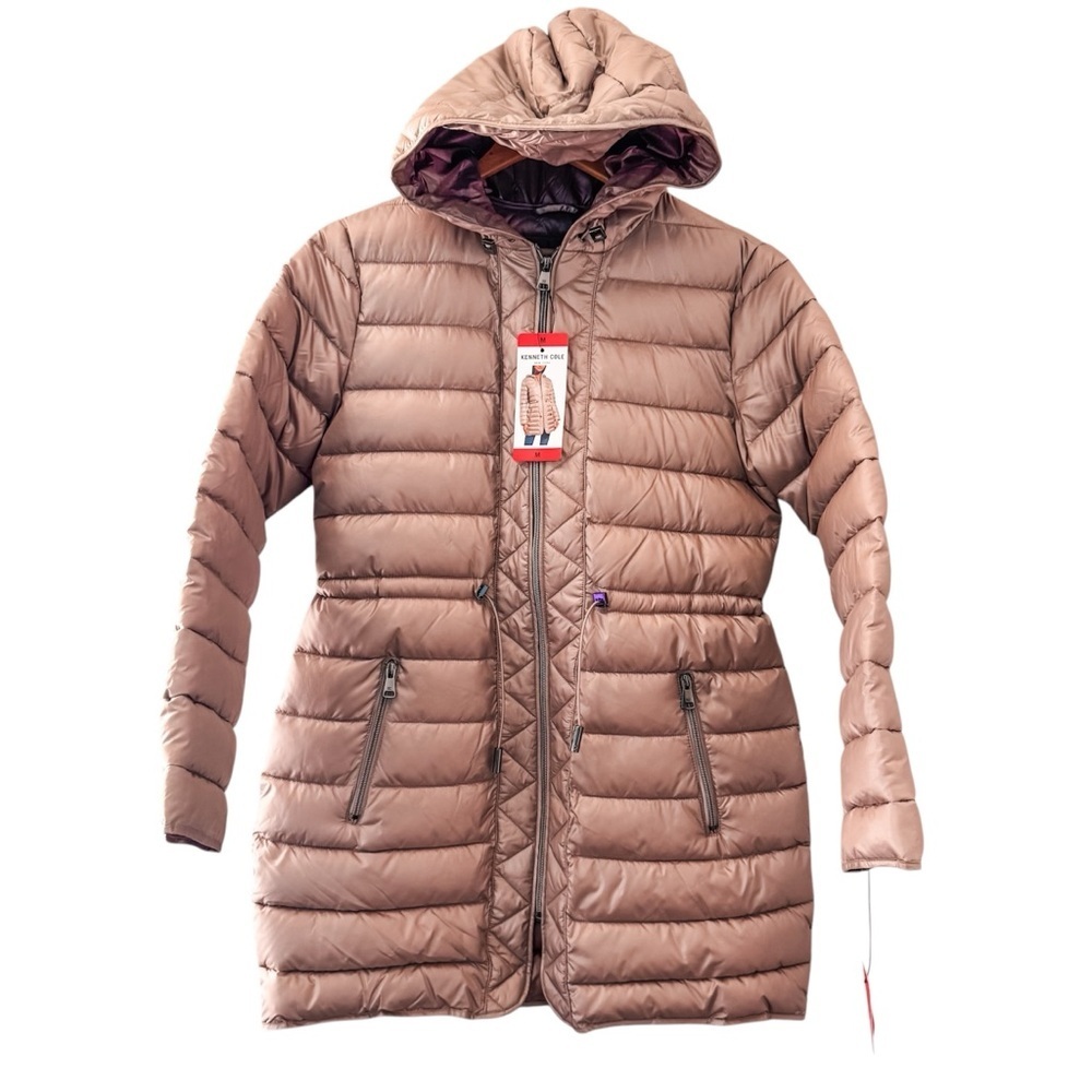 New Kenneth Cole Ladies' Quilted Anorak Jacket, Brown, Medium